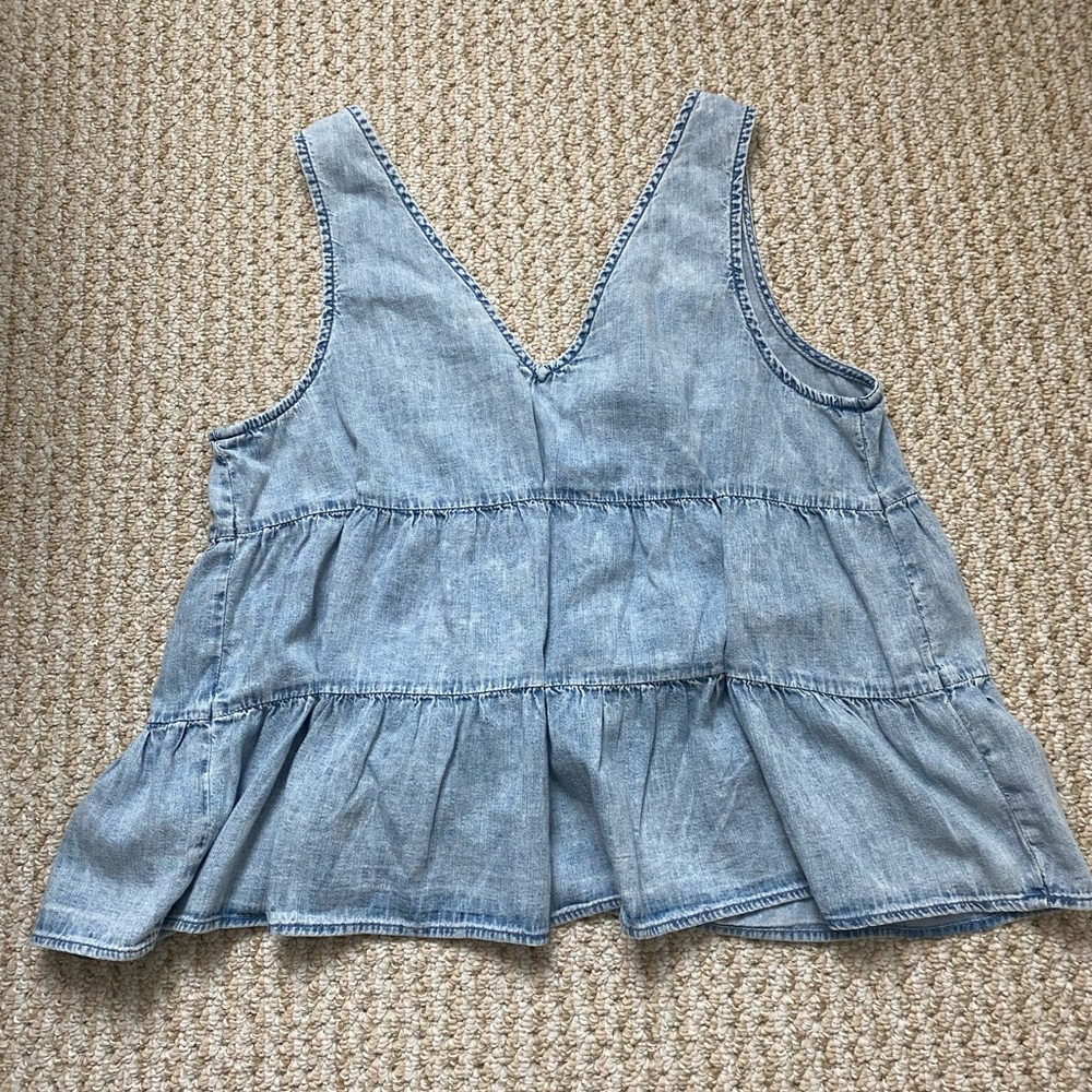 GAP | 100% Cotton Denim Tiered Tank Top Size Small - Picture 6 of 15